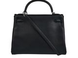 a black handbag on a white background