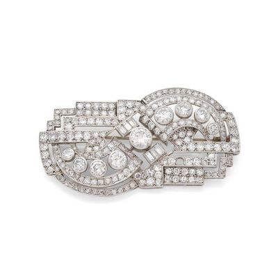 broche en diamant art déco, par van cleef
