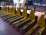 a lot of pallets that are lined up on the floor