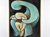 peinture d'une femme tenant un bébé dans ses bras