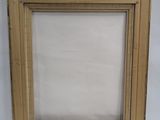 an old wooden picture frame with a white background