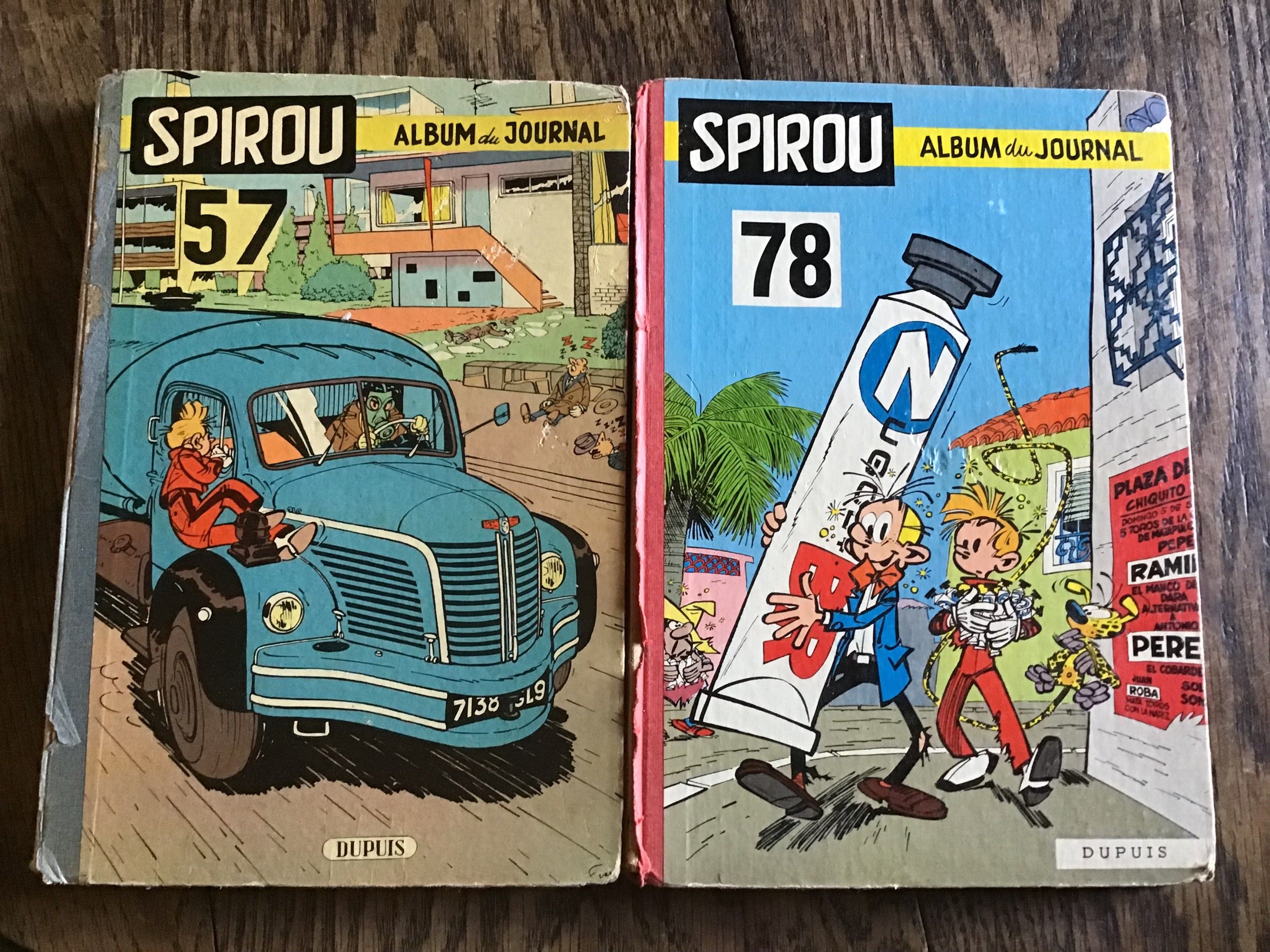 Spirou 2 reliures 57 et 78 1956 et 1960 État d’usage
