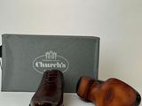 church ' s men ' s brown leather dress shoes with box