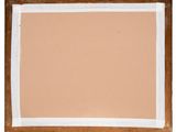 an old wooden picture frame with a white border on a white background
