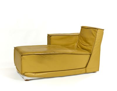 * Méridienne en cuir jaune H. 80 x L. 140 x P. 70 cm Nombreu…