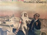 a poster with a picture of a man and a woman with a dog