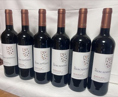 six bouteilles de vin sont alignées sur une table
