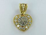 14k yellow gold diamond heart pendant