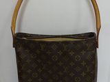 louis vuitton monogram canvas shoulder bag with bamboo handle