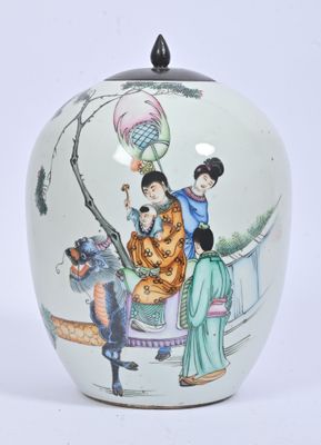 CHINE - XXe siècle Pot à gingembre en porcelaine à décor éma…