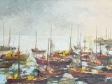 many boats that are in the water near each other