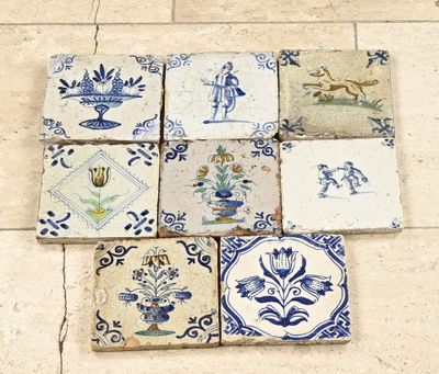 neuf carreaux au sol, chacun avec un motif différent