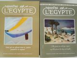 two books about egypt and egypt on the table
