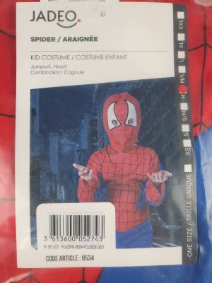 spider - man costume for a child in a plastic bag