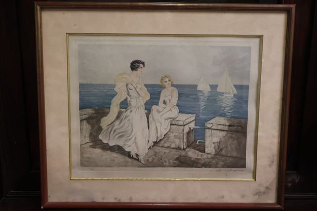 D’après GIBSON « Deux jeunes femmes au bord de mer » Estampe- 32 ...