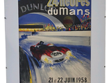 painting of a poster of a racing car in a race track