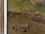 an image of a painting of a man riding a horse in a field