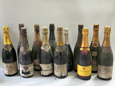 12 bouteilles Champagne divers Vieux