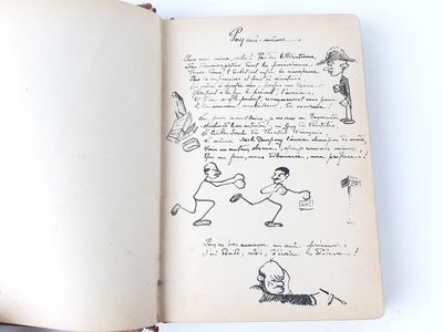 an open book with a drawing of a man playing baseball