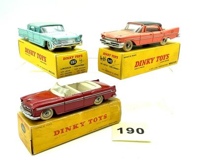 DINKY TOYS – France Réunion de 3 véhicules : -LINCOLN PREMIE…