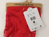 the panties are red and have a tag attached to it