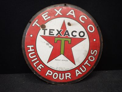 Plaque en grès cérame « Texas Texaco » pour voitures