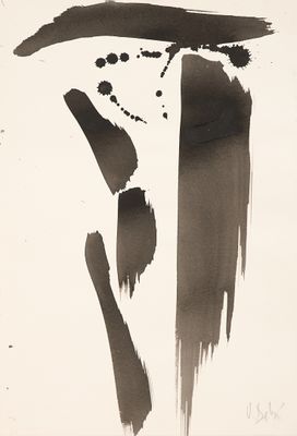 Olivier Debré (1920-1999) Signe personnage Encre de chine su…