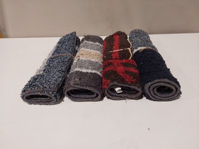 Lot de 4 - Tapis de bain textile bouclé - Absorbant et épais…