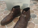 chaussures en cuir marron pour homme, avec des boucles et un bout carré