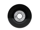 an image of a black record with a white label on it
