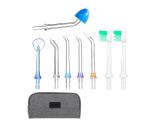a set of dental tools and a bag on a white background