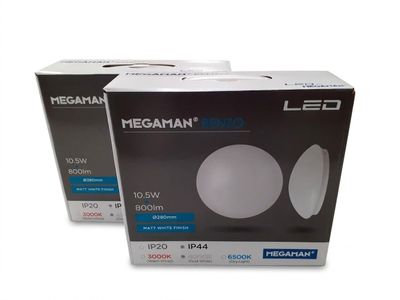 Deux boîtes d'ampoules LED Megaman se trouvent dans l'emballage