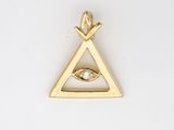 une image représentant un triangle doré avec un œil à l'intérieur