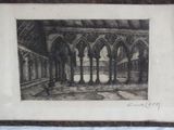 an image of a black and white drawing of a building
