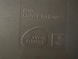 a close up of a metal object with a label on it