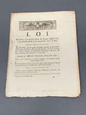 (Constitution de 1791) Loi relative à l'organisation du corp…