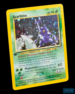 un gros plan d'une carte Pokémon représentant un astronaute
