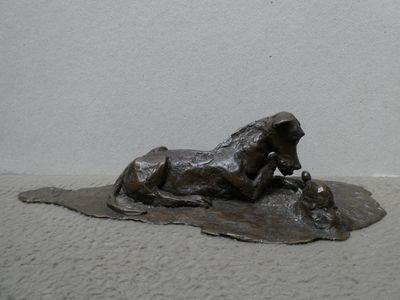 BILLAUDEL Régis - XXIe - "Le chien et la tortue" - fonte uni…