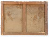 a picture of an old wooden box with a glass door