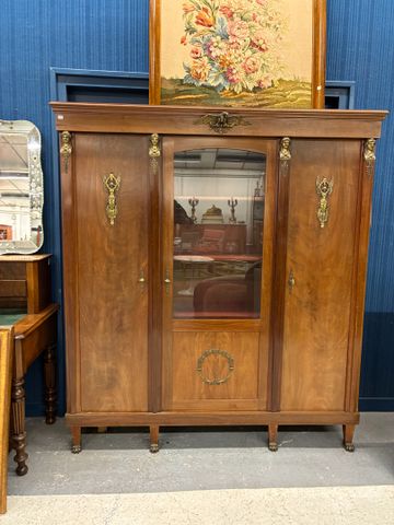 Bibliothèque de style empire en acajou et placage d’acajou, ouvra
