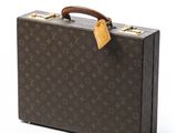 louis vuitton monogram canvas suitcase with leather handle