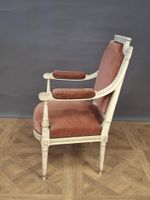 Fauteuil à dossier plat en bois laqué blanc, de style Louis … (photo 5)