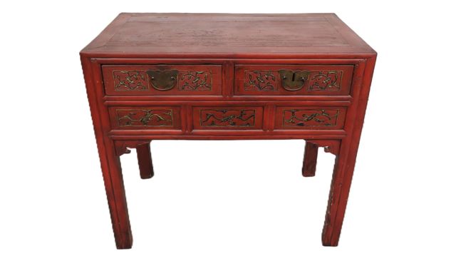CHINE - Fin XIXe siècle - Petite console rectangulaire en bois la...