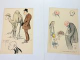 two pictures of a man with a camel and a man with a camel