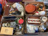 many boxes of assorted items sitting on a table