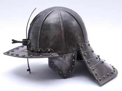 a helmet that has been made to look like it is sitting on the ground