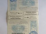 an old french football ticket with a blue stamp on it