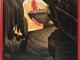 une image d'une affiche annonçant un film, avec une grotte en arrière-plan