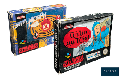 deux boîtes de jeux Nintendo exposées sur un fond blanc