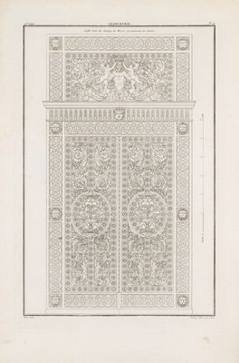 un dessin représentant une porte ornée d'un motif